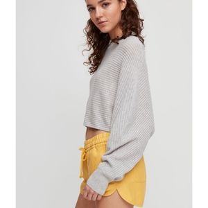 Aritzia Wilfred Lolan Cropped Sweater Light Grey Size XXS
